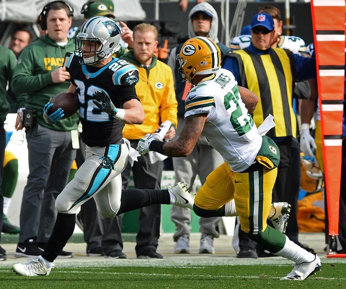 Carolina Panthers rookie running back Christian McCaffrey, a matchup problem for the Packers right from the start, caught six passes for 73 yards and a TD in Sunday’s win.