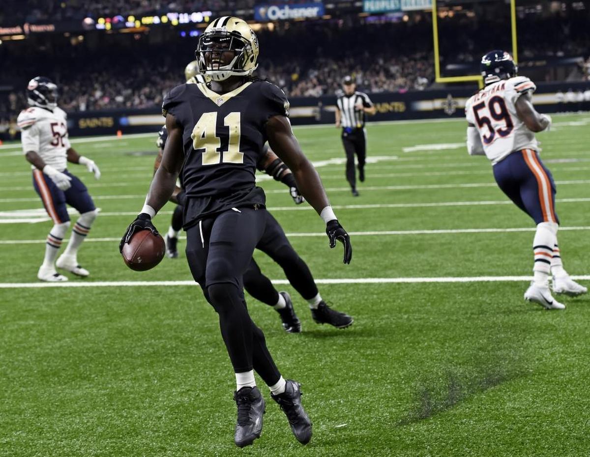 New Orleans Saints running back Alvin Kamara (41) is a big play waiting to happen and he is due for busting a long score.