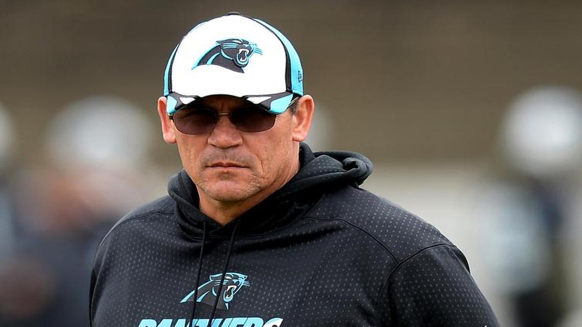 Carolina Panthers head coach Ron Rivera during practice on Thursday, December 17, 2015.