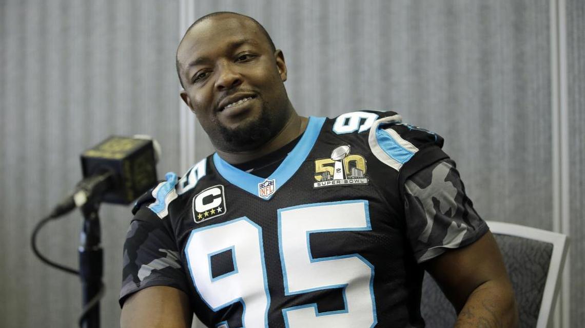 Days after getting cut to save salary cap space, Carolina defensive end Charles Johnson returned to team on a one-year deal.