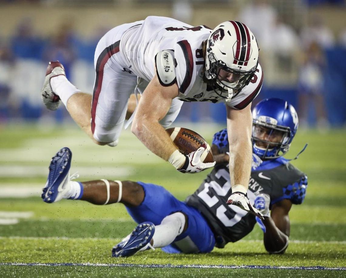 South Carolina took tight end Hayden Hurst after his pro baseball career was tripped up by an inability to throw strikes. He was harder to stop on the football field.