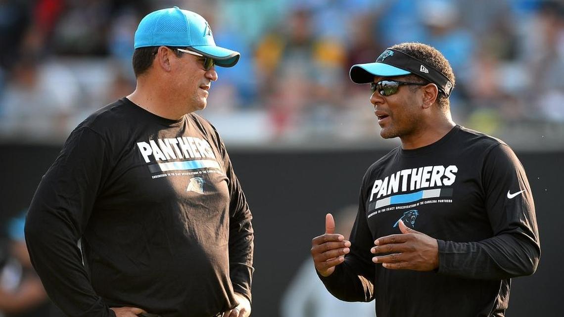 Carolina Panthers defensive coordinator Steve Wilks (right) has the trust of head coach Ron Rivera (right) largely because the two have spent nine years at two stops together.