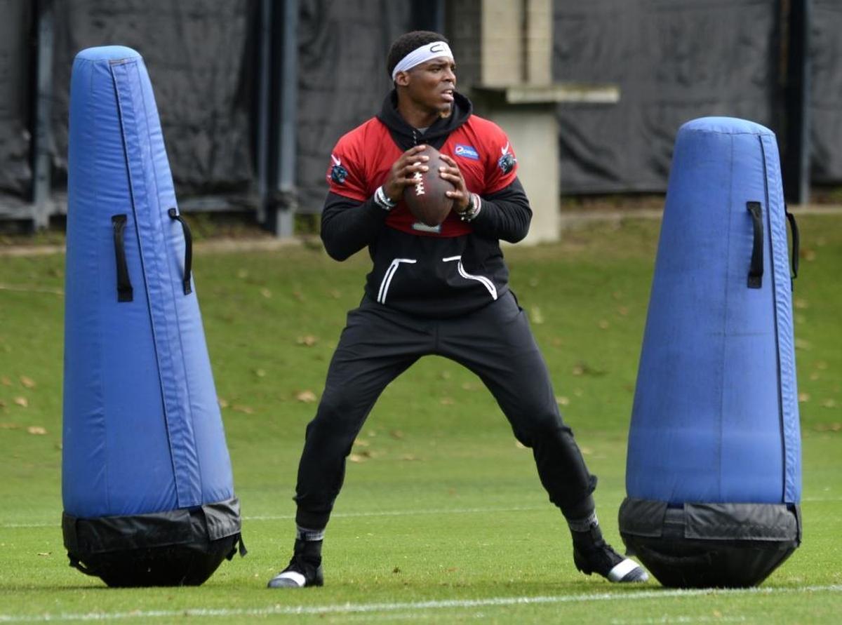 Carolina Panthers quarterback Cam Newton did not throw during practice on Thursday as he recovers from shoulder surgery, but could throw as soon as next week.