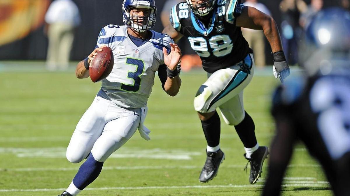On Oct. 26, 2014 in Charlotte, Seattle quarterback Russell Wilson (3) tossed a 23-yard touchdown pass to tight end Luke Willson with 47 seconds left to cap a nine-play, 80-yard game-winning drive against Carolina. The Seahawks won 13-9.