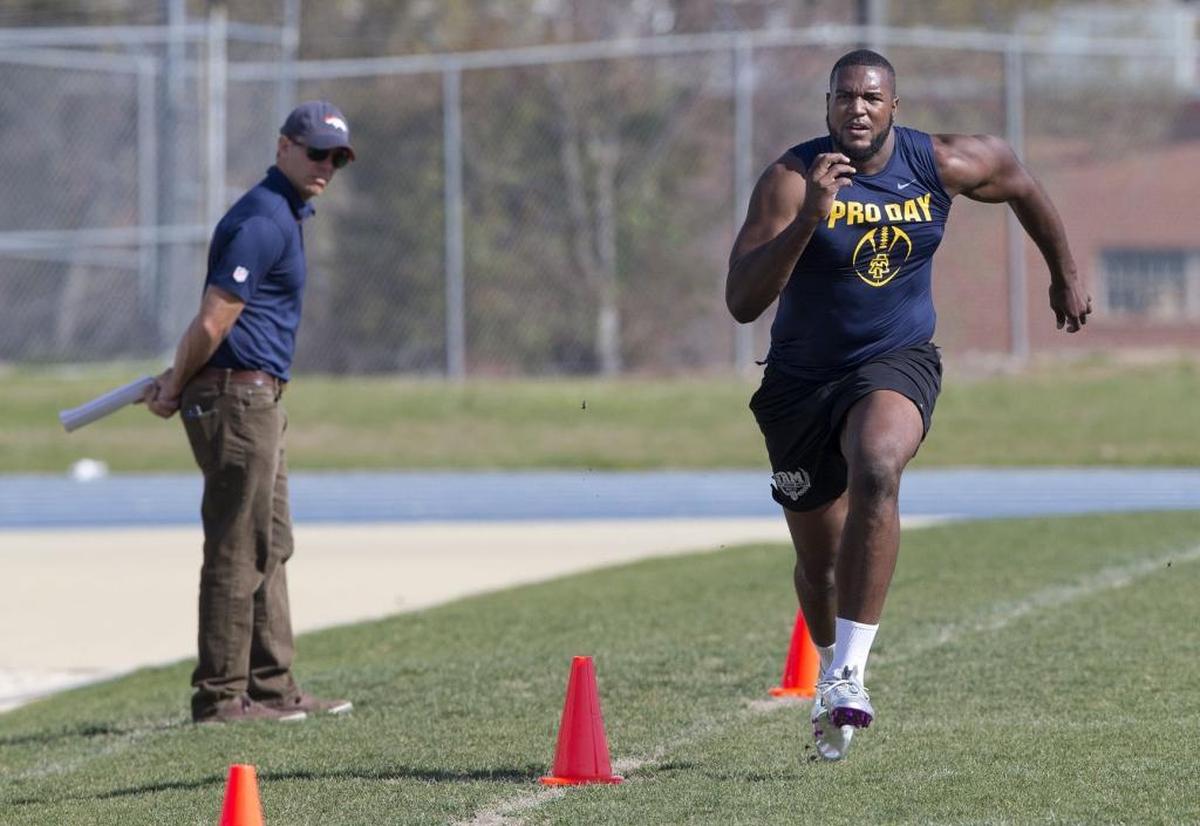 The 40-yard dash is not where N.C. A&T offensive lineman Brandon Parker is going to shine. “They understand I’m not going to be the fastest guy,” Parker said.