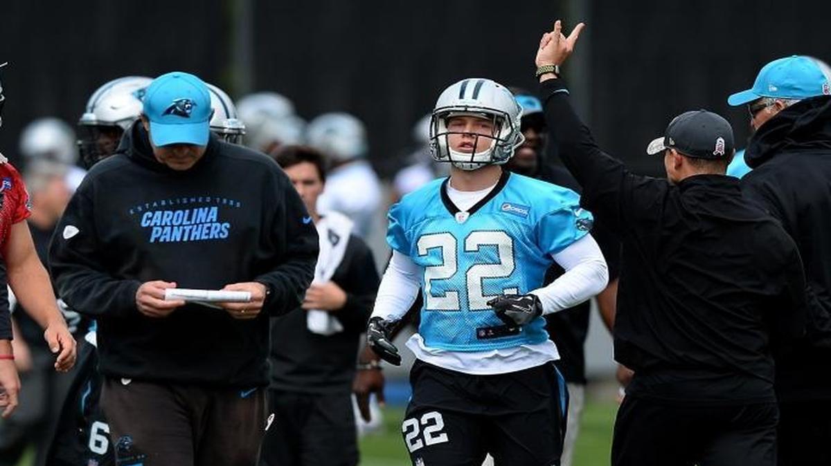 Carolina Panthers rookie running back Christian McCaffrey (22) has been around football his whole life as the son of a 13-year NFL receiver with three Super Bowl rings.