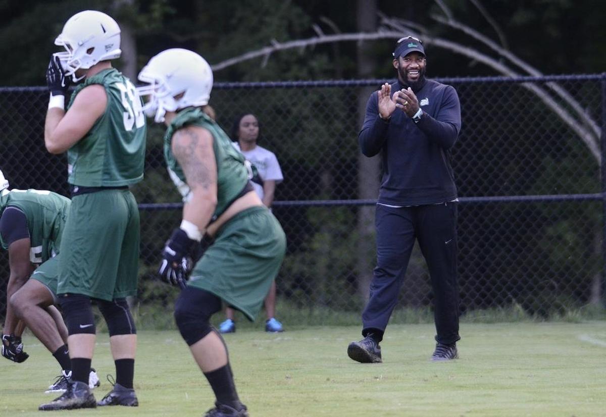 Aaron Curry brought his football knowledge to the Charlotte 49ers, where he worked with coach Brad Lambert’s staff. Lambert had recruited Curry to Wake Forest.