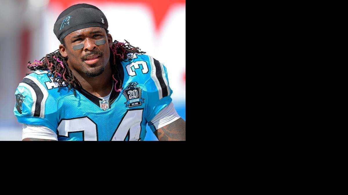 
Carolina Panthers running back DeAngelo Williams set every major rushing record during his nine years in Charlotte. He had a rough year in 2014, when he was limited to six games with injuries and lost his mother to cancer. Williams dyed his hair pink last September in honor of his mother’s bout with the disease.
