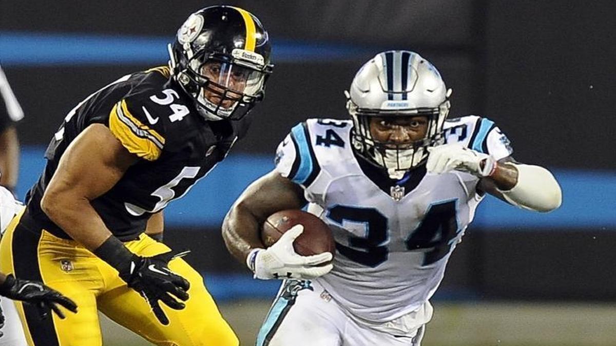 Carolina Panthers running back Cameron Artis-Payne (34) completed a productive preseason with 51 yards on eight carries Thursday night against the Pittsburgh Steelers.