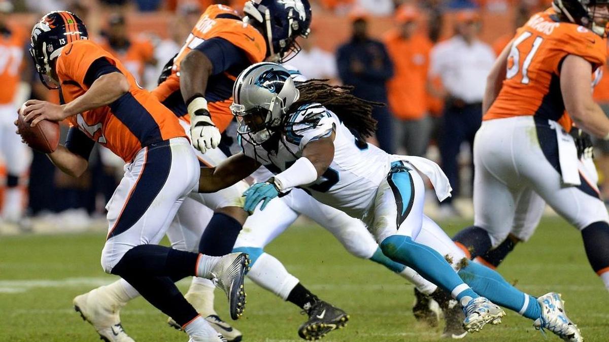 The Carolina Panthers put pressure on Denver Broncos quarterback trevor Siemian, including this sack by safety Tre Boston, but defensive coordinator Sean McDermott says his unit can be better.