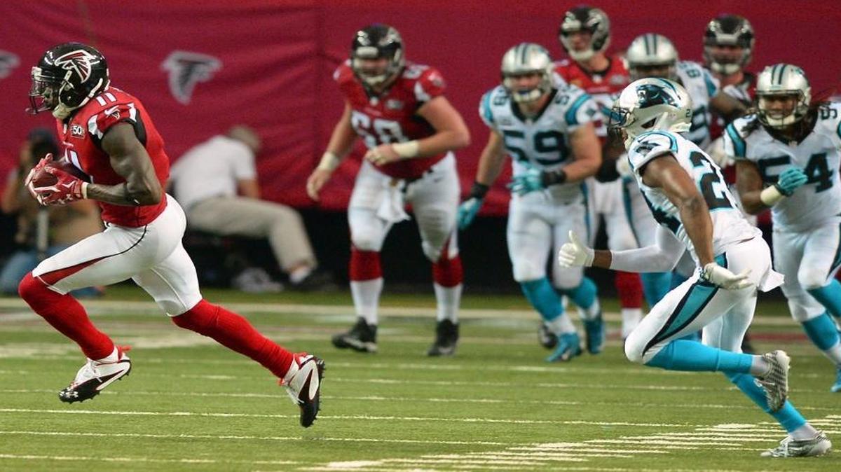 The Carolina Panthers and since-departed DB Josh Norman (24) couldn’t keep up with Atlanta Falcons wide receiver Julio Jones in a 20-13 loss in December that kept Carolina from shot at a 16-0 record.