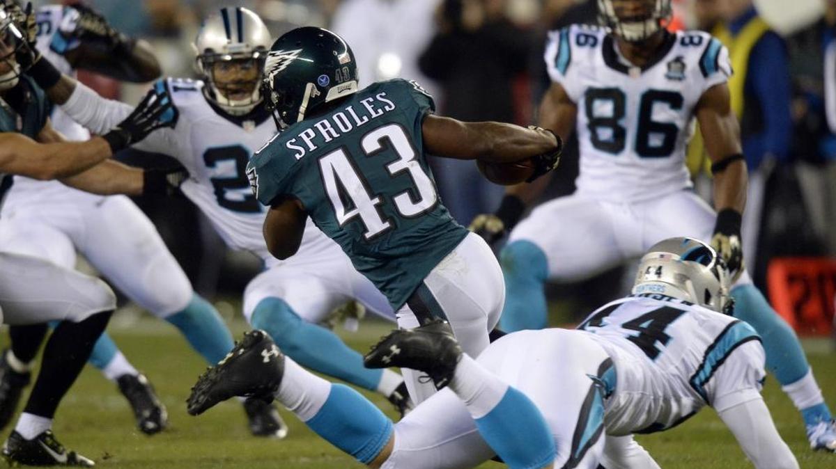 Philadelphia Eagles punt returner Darren Sproles (43) had a return for a touchdown against the Panthers at Lincoln Financial Field last season. Panthers coach Ron Rivera doesn’t see a need to change the plan, just execute the plan better.