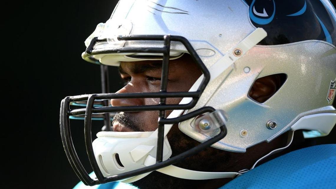 Carolina Panthers tackle Michael Oher remains in the NFL’s concussion protocol after six months, but he’s reportedly sweating with his teammates in offseason workouts.
