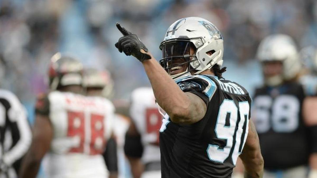 Will Carolina Panthers defensive end Julius Peppers (90) be back? He has been rehabbing his surgically repaired shoulder at Bank of America Stadium, but hasn’t announced a direction for 2018.