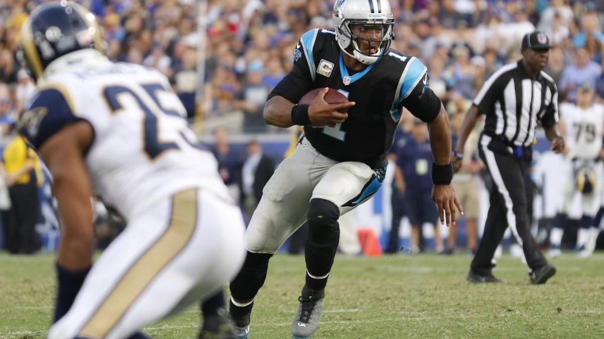 Carolina Panthers quarterback Cam Newton (1) has matched his career average in runs in each of the past two games, but is being more judicious about taking hits.