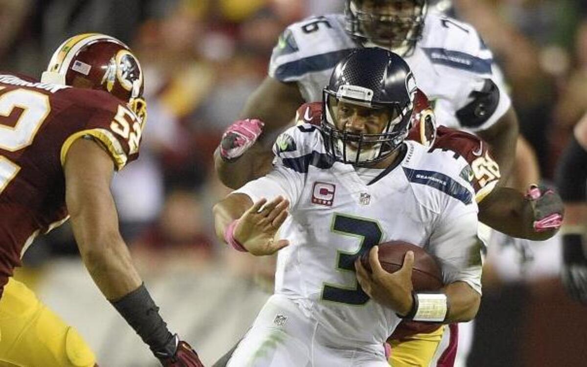 Russell Wilson’s ability to dart out of trouble, extend plays and find receivers is part of the reason the Seattle Seahawks quarterback boasts a career passer rating of 100.4.