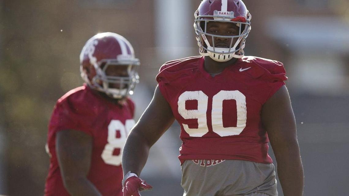 The defensive line group, including Alabama defensive tackle Jarran Reed (90), is particularly strong in this year’s NFL draft.