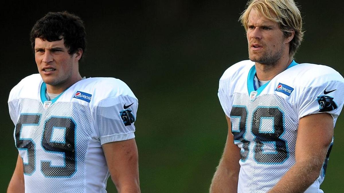 
Carolina Panthers linebacker Luke Kuechly, left, and tight end Greg Olsen are two of the Panthers’ 2015 season captains. Others are quarterback Cam Newton, center Ryan Kalil, defensive end Charles Johnson and linebacker Thomas Davis.



