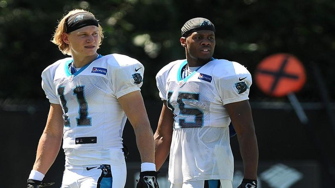 
When the time comes to whittle the roster down, the performances of Brenton Bersin, left, and Jarrett Boykin, right, Friday night against Buffalo won’t make the decision any easier for coach Ron Rivera.
