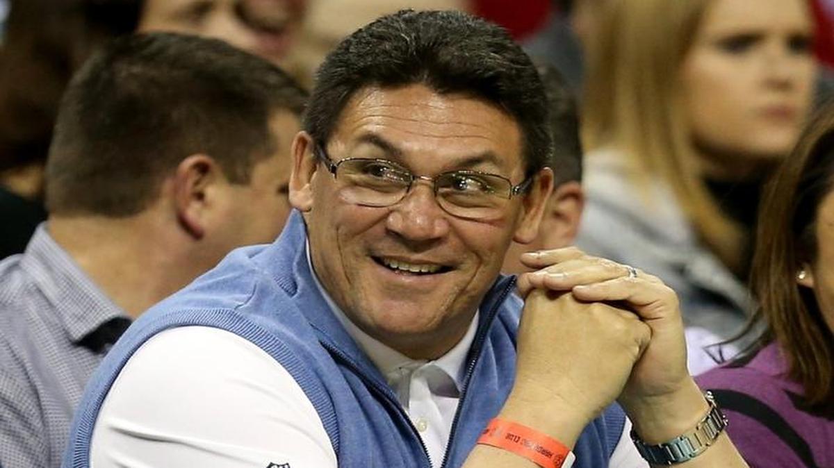 CHARLOTTE, NC - MARCH 01: Carolina Panthers head coach, Ron Rivera, watches on from the sidelines during the game between the Phoenix Suns and Charlotte Hornets at Time Warner Cable Arena on March 1, 2016 in Charlotte, North Carolina. NOTE TO USER: User expressly acknowledges and agrees that, by downloading and or using this photograph, User is consenting to the terms and conditions of the Getty Images License Agreement. (Photo by Streeter Lecka/Getty Images)