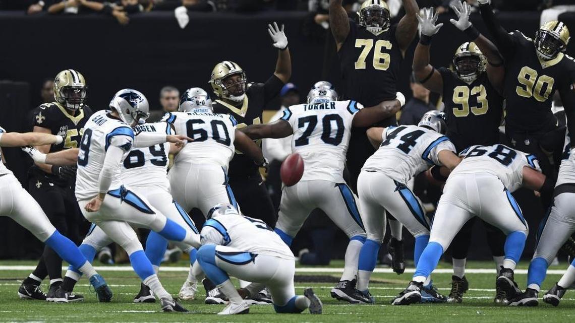 Carolina Panthers kicker Graham Gano (9) has signed a new four-year deal with the team.