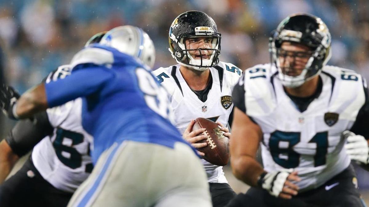 
Now in his second year, Jacksonville Jaguars quarterback Blake Bortles (5), the No. 3 pick in the 2014 draft, was a 65-percent passer with 461 yards, one touchdown and no interceptions in the preseason.

