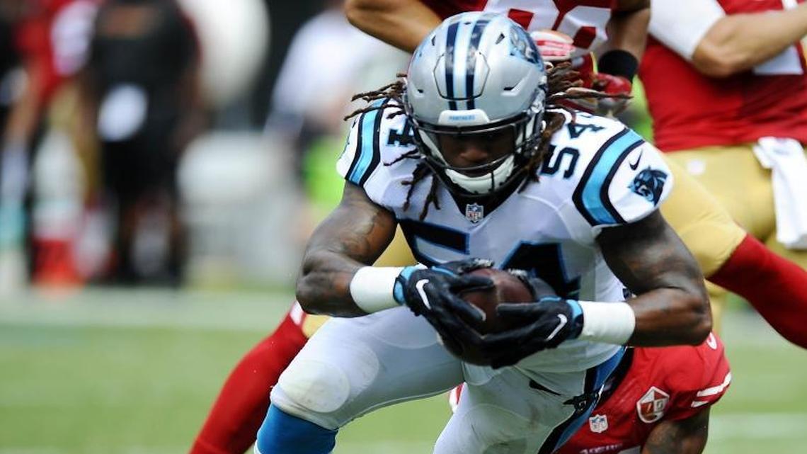 The Panthers need a play-maker to step up in the absence of middle linebacker Luke Kuechly. Shaq Thompson, the outside LB from Sacramento, is due for one.