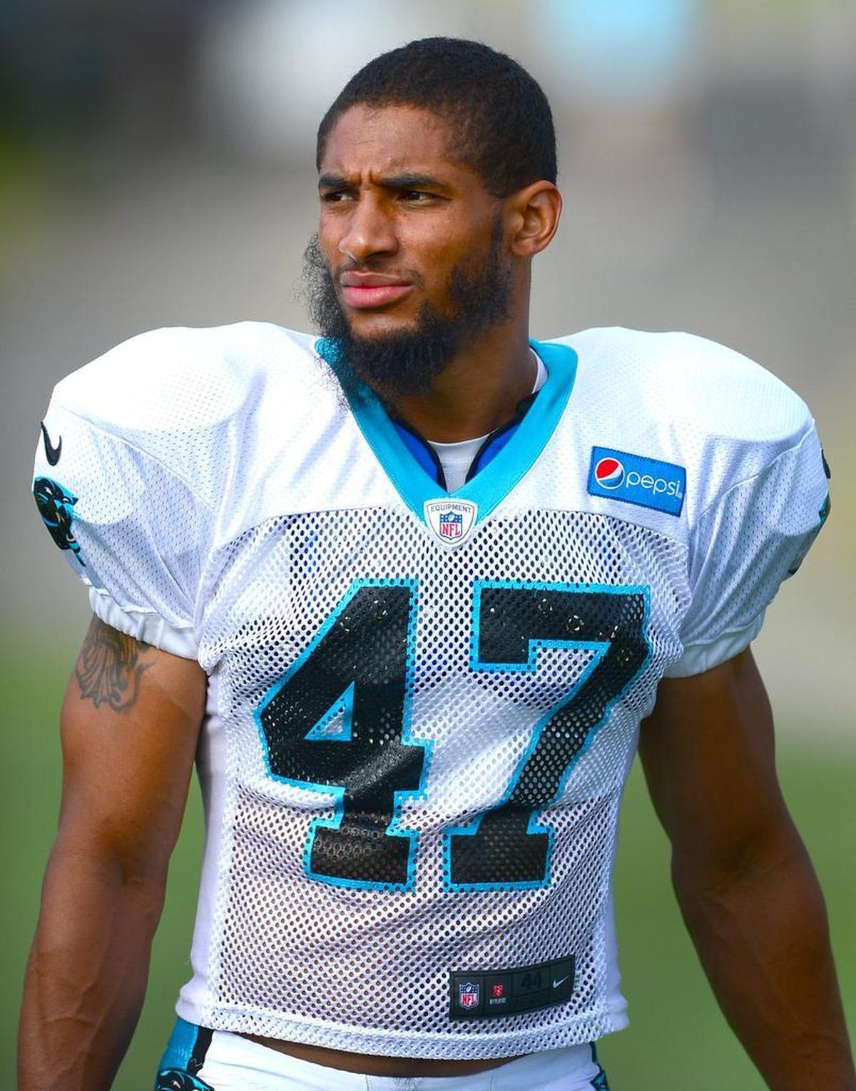 Carolina Panthers cornerback Ross Cockrell on Monday, July 30, 2018 at Wofford College in Spartanburg, SC. Cockrell would break his left leg on a play near the end of practice.
