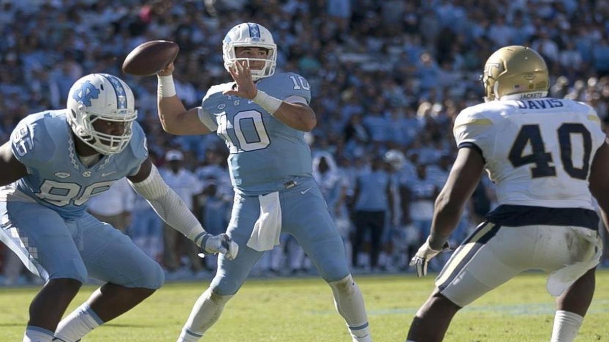 Despite only being a college starter for one season, North Carolina quarterback Mitch Trubiksy (10) says he’s ready to be the guy for an NFL team.