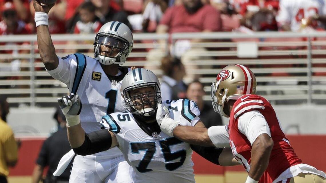 Panthers tackle Matt Kalil questionable for Lions game with groin injury