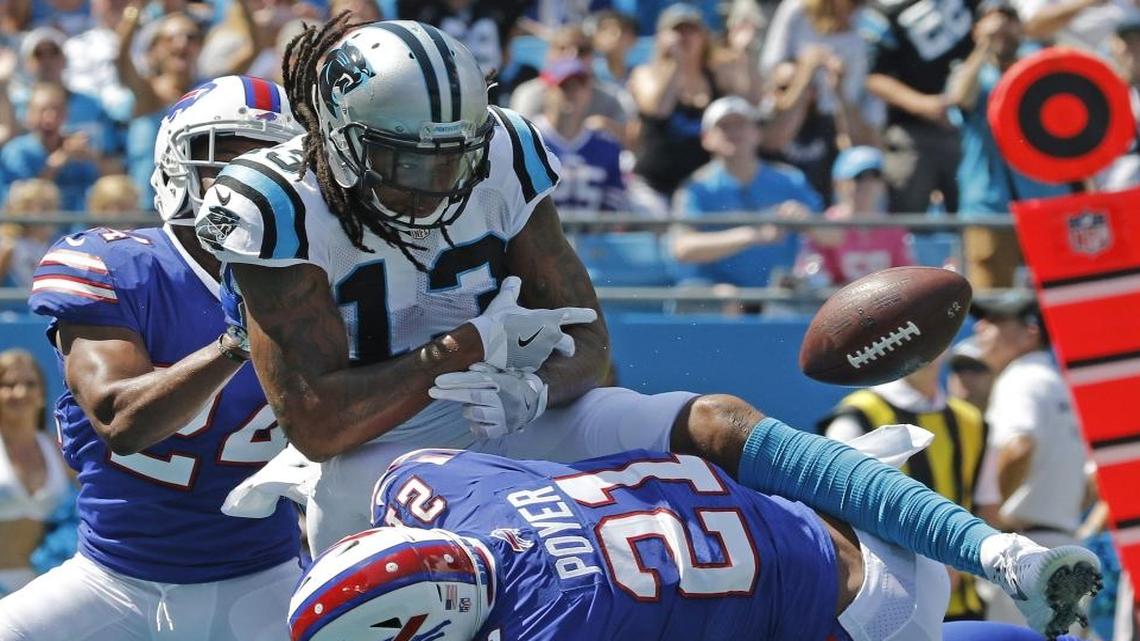 Carolina Panthers wide receiver Kelvin Benjamin (13) sat out Wednesday’s practice but said he’d be back for Thursday.