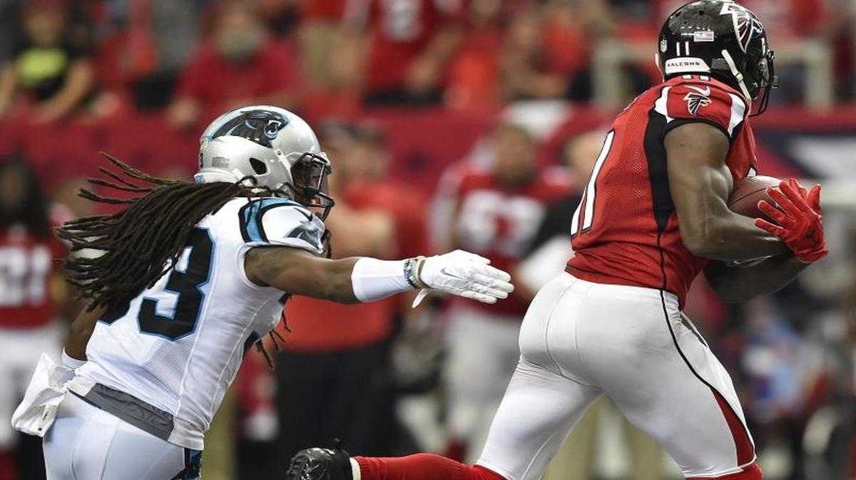 Atlanta Falcons wide receiver Julio Jones (11) ran roughshod over the Carolina Panthers in Week 4, finishing with 300 receiving yards. But the Panthers say they have a different secondary and are looking for redemption in Week 16.