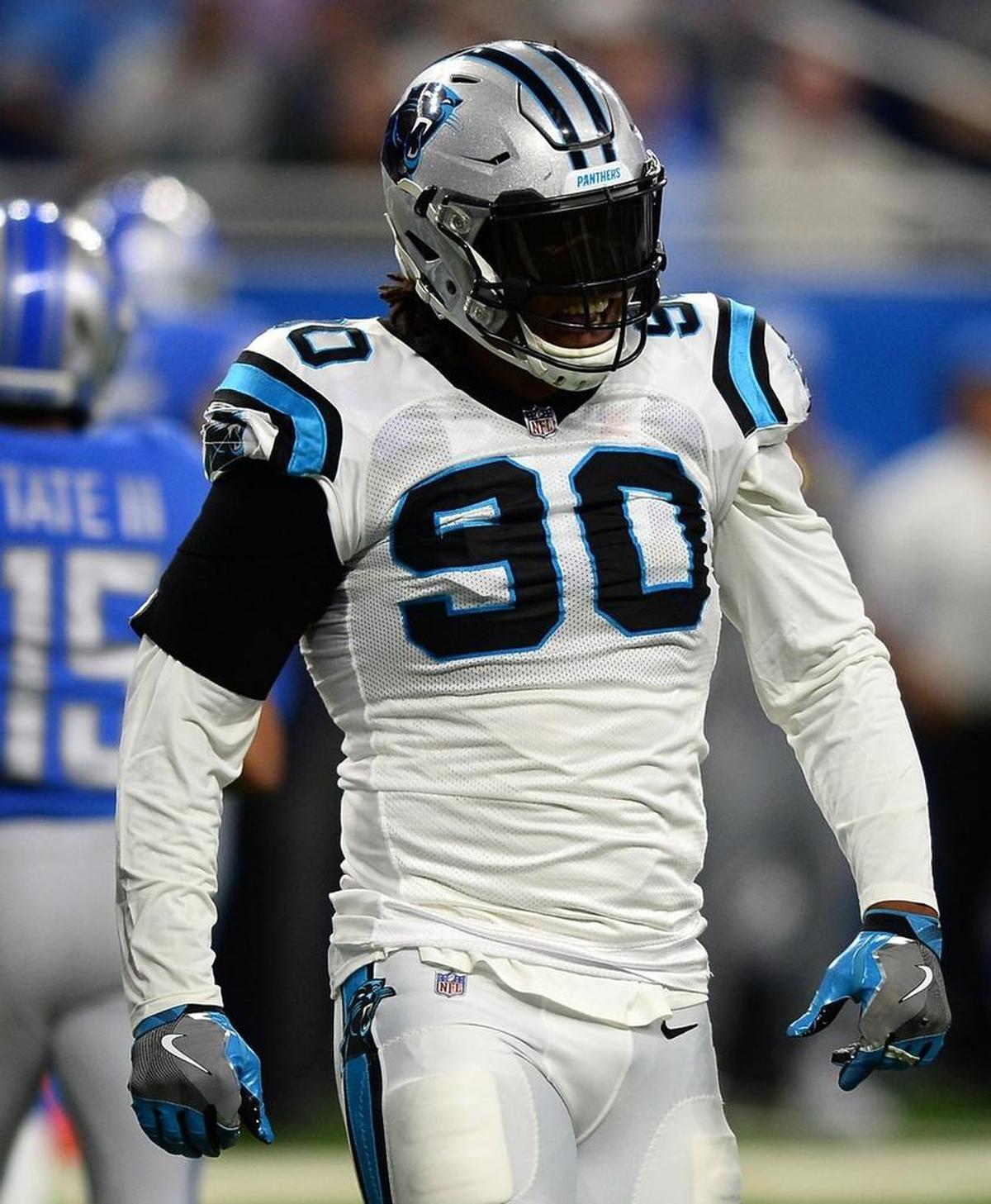 Julius Peppers has a team-record 87.5 sacks for the Carolina Panthers, including 6.5 this season.