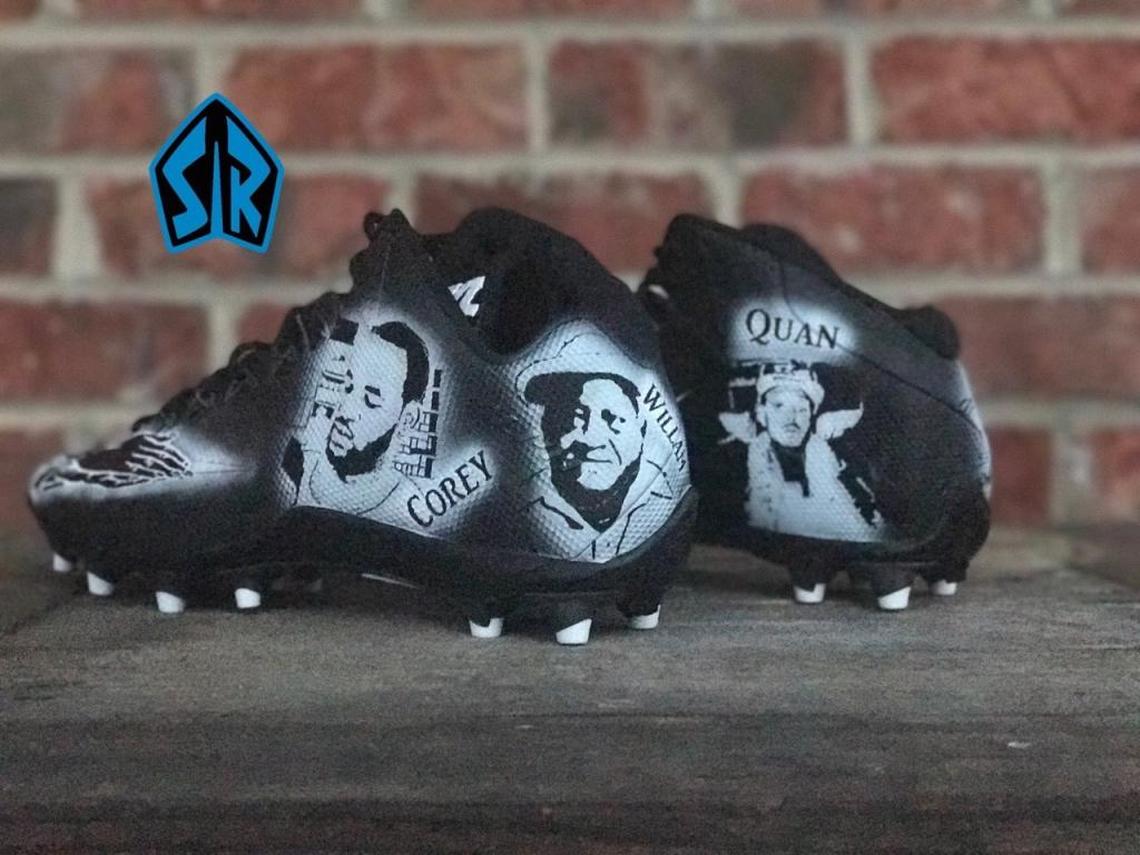 Carolina Panthers defensive end Mario Addison had these cleats ordered after seven people close to him died in a short period of time earlier this year.