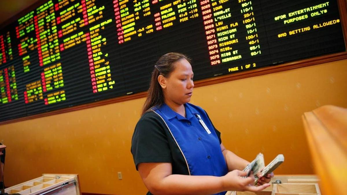 Sports betting is illegal in all states except Nevada, Oregon, Delaware and Montana.