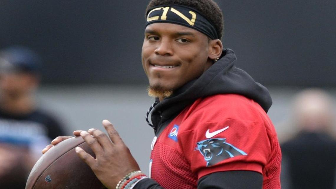 Panthers QB Cam Newton, seen at mini-camp Tuesday, was named one of the world’s 100 most famous athletes by ESPN