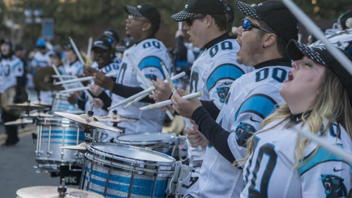 Panthers fans enjoyed Sunday’s sunny and warmer weather before the Panthers Cardinals game in the vicinity of Bank of America Stadium.