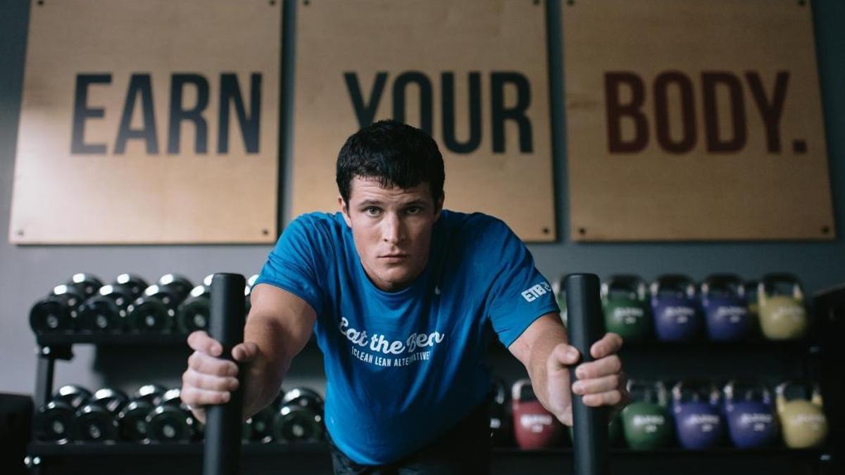 Carolina Panthers quarterback Luke Kuechly in the new Eat the Bear ad