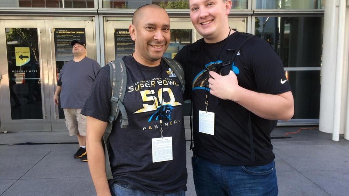 SSG George Rodriguez (left) and SFC Michael Davids (right) in downtown San Francisco