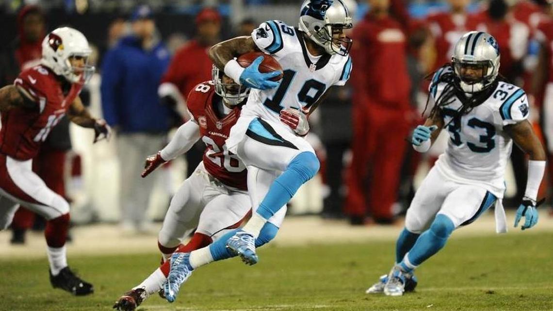 Ted Ginn Jr. returns a punt during the first quarter of the NFC Championship game on Jan. 24 in Charlotte.