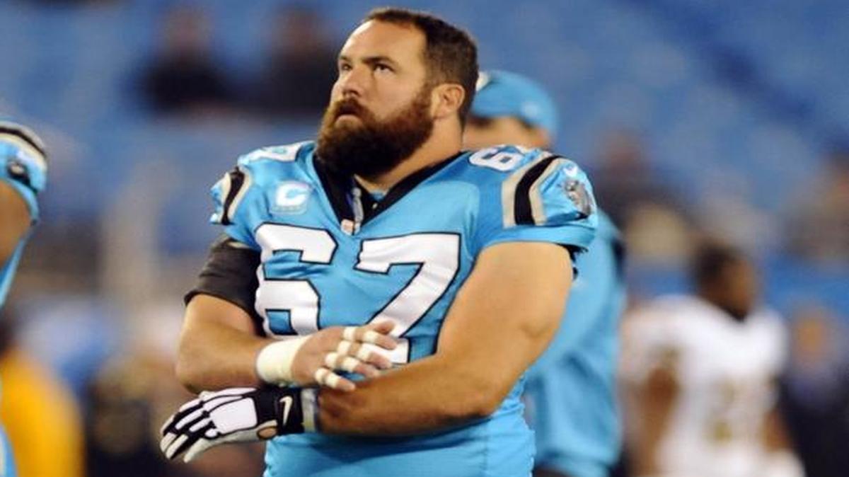 Carolina Panthers center Ryan Kalil (67) could miss OTAs but otherwise his recovery from a shoulder injury is progressing normally.