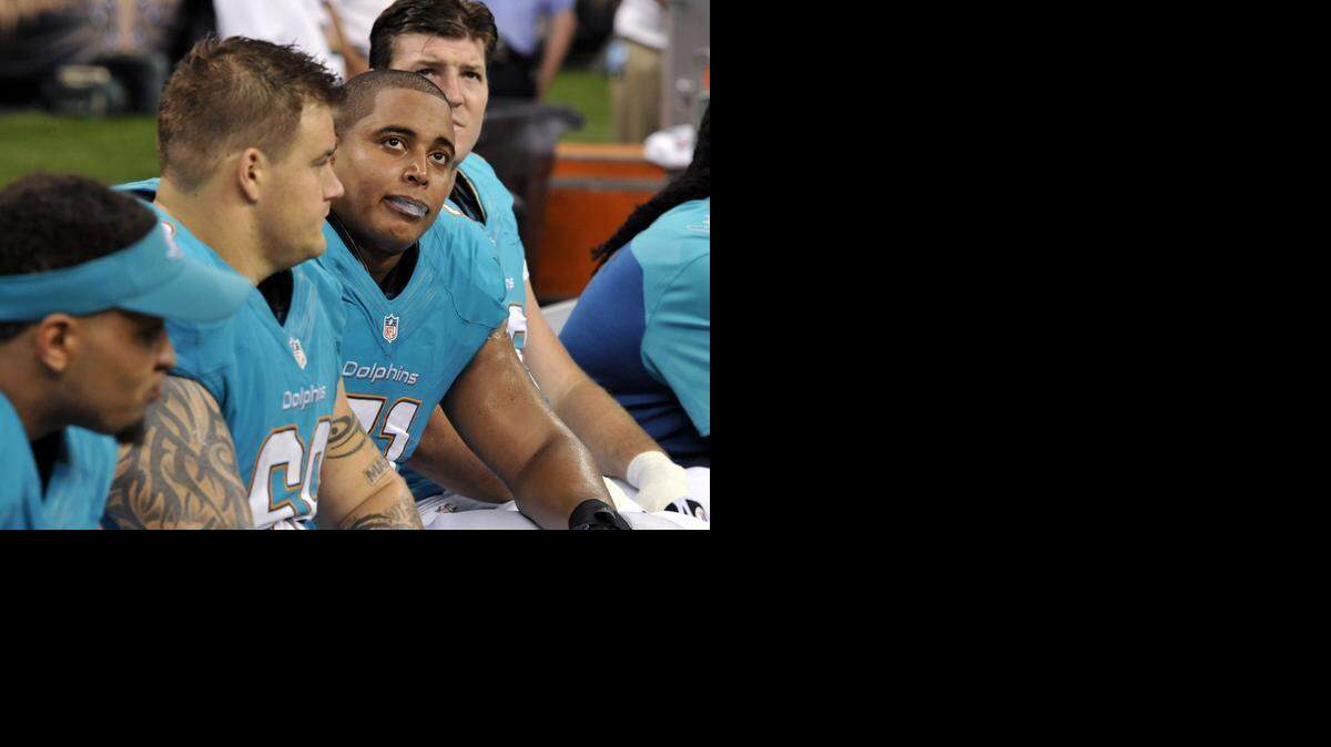 
Newly signed Carolina Panthers offensive tackle Jonathan Martin (71) was part of a bullying scandal with the Miami Dolphins two seasons ago, but says that’s only an episode in his past now. “My focus has always been just moving forward to what’s next,” Martin said Monday.
