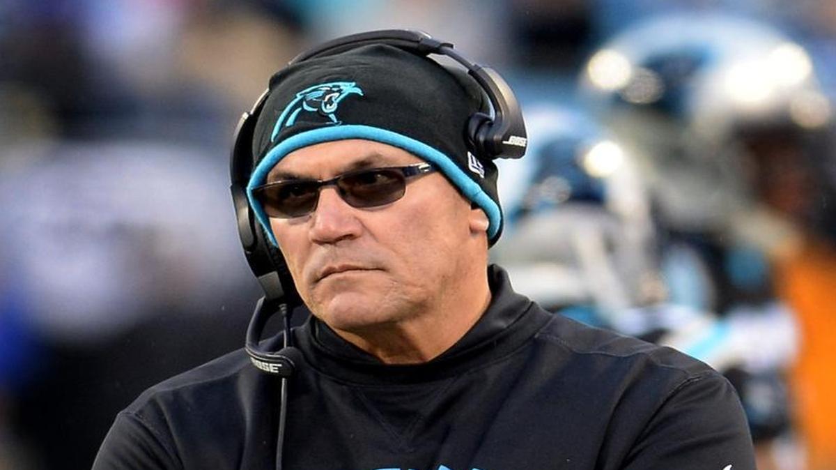 Carolina Panthers head coach Ron Rivera waits for action to resume against the San Diego Chargers during fourth quarter action on Sunday, December 11, 2016 at Bank of America Stadium in Charlotte, NC. The Panthers defeated the Chargers 28-16.