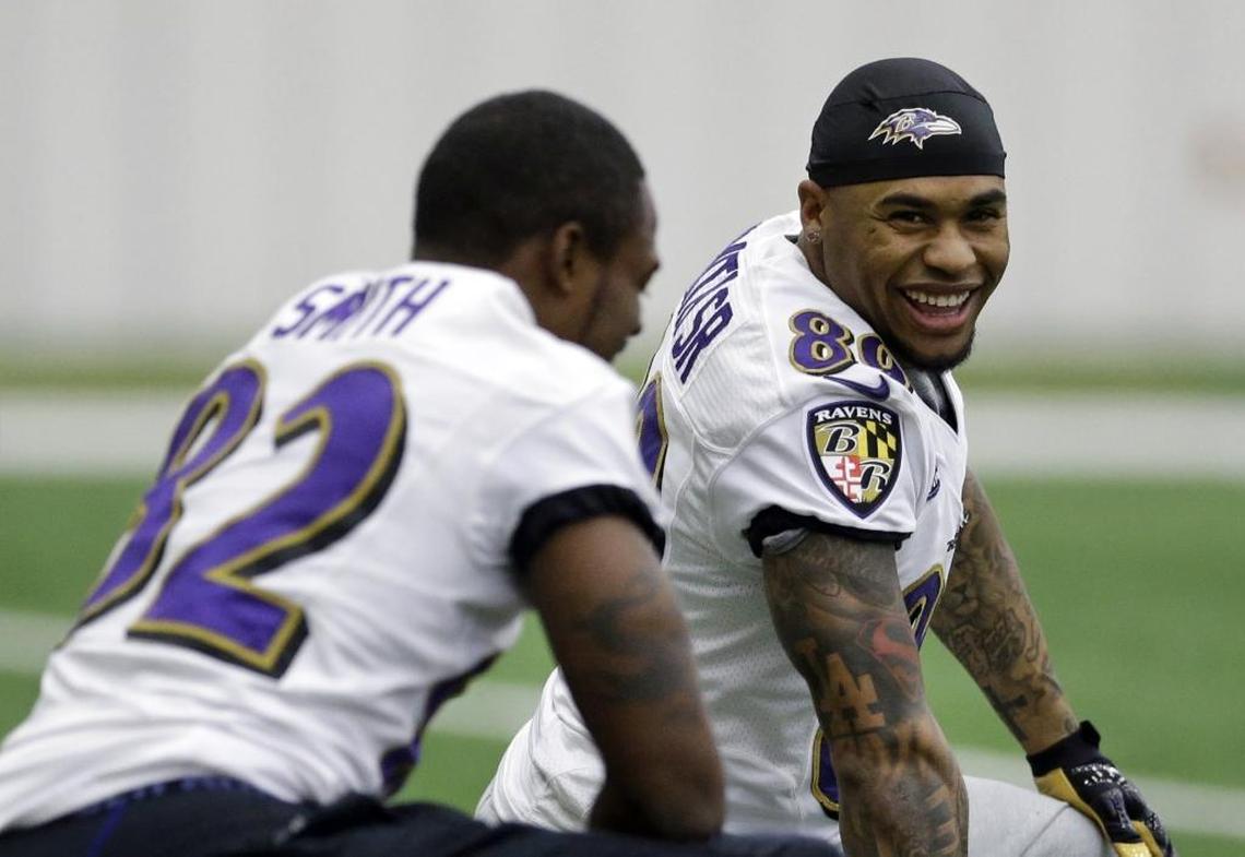 Former Carolina Panthers and Baltimore Ravens receiver Steve Smith Sr. (right), a legend for his tough, larger-than-life play, admitted Tuesday that he has long battled depression and has been in counseling for several years.