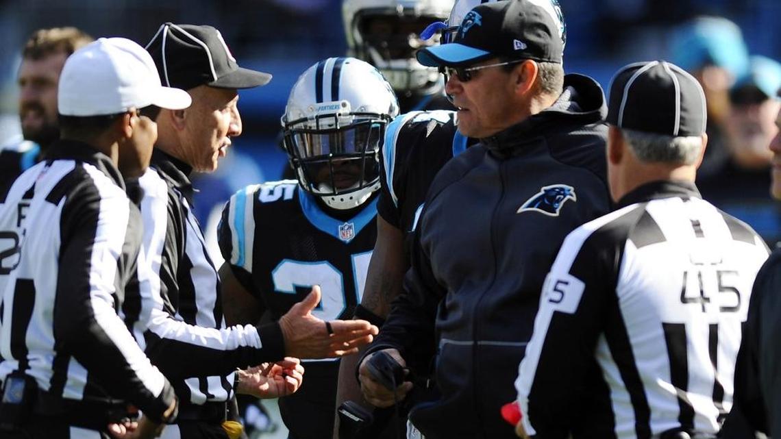 Once the Carolina Panthers took a four-score lead against Washington on Sunday, head coach Ron Rivera (second from right) was already making the Dallas Cowboys part of his thought process.