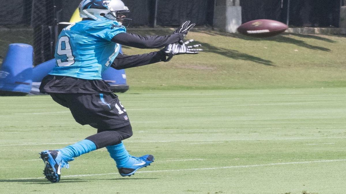 
Carolina’s Ted Ginn Jr. (19) and the rest of the Panthers will wear blue jerseys in Jacksonville to try to beat the Florida heat. 
