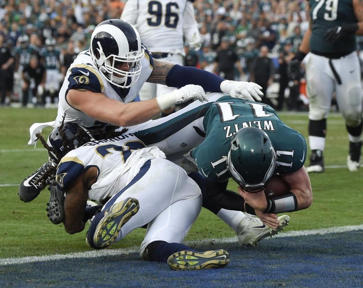 Philadelphia Eagles quarterback Carson Wentz sustained a torn ACL on this play against the Los Angeles Rams and will miss the rest of the season. Is that the crushing blow for the Eagles’ season?