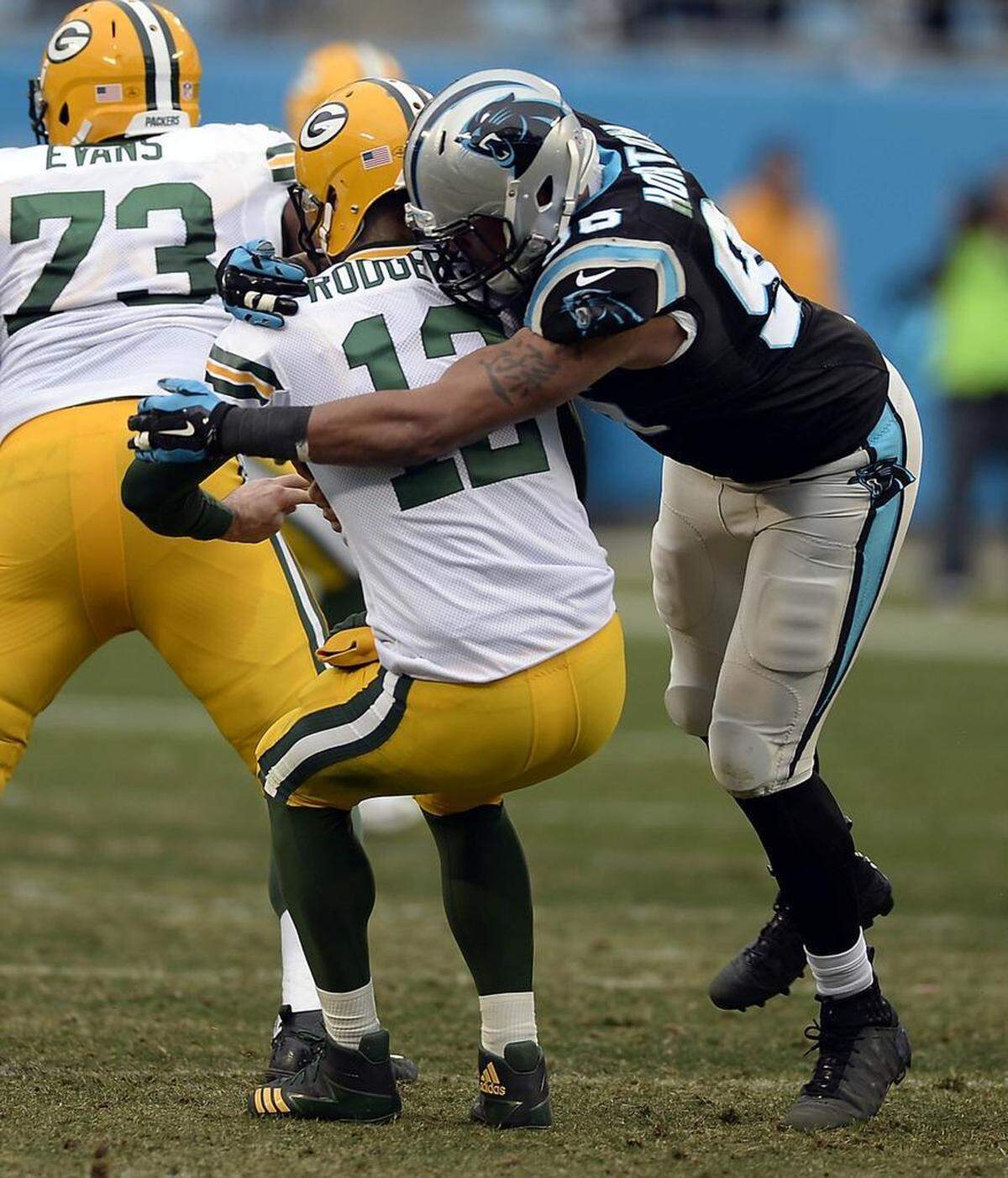 Panthers defensive end Wes Horton finally broke the seal on the sacks for Carolina in the fourth quarter, and he was followed shortly after by the combined efforts of Thomas Davis and Star Lotulelei, and then Mario Addison and Julius Peppers on a huge fourth-down stop.