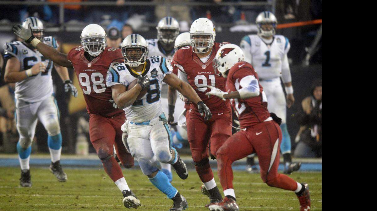 
For the first time since he was drafted by the Carolina Panthers, Jonathan Stewart (28) enters offseason workouts at the undisputed feature back. But with the departure of ‘Double Trouble’ teammate DeAngelo Williams, will the team draft help for Stewart?
