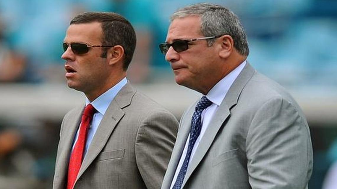 Former Carolina Panthers assistant general manager Brandon Beane, left, will be introduced as the Buffalo Bills’ GM on Friday. The tutelage of Panthers general manager Dave Gettleman helped prepare him for that big step.